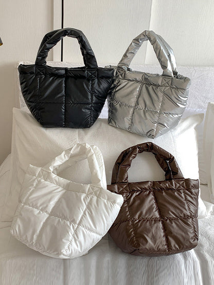 Solid Color Split-Joint C Handbags Tote Bags