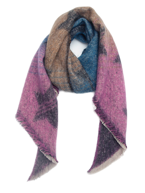Fringed Keep Warm Plaid Shawl&Scarf
