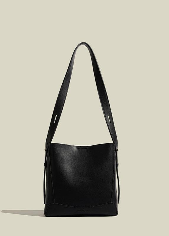 Commuter Bucket Bag Genuine Leather Minimalist Design