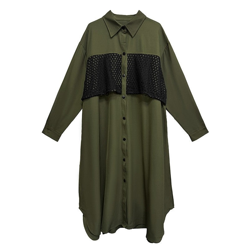 Vintage Patchwork Cotton Long Cardigan Coat