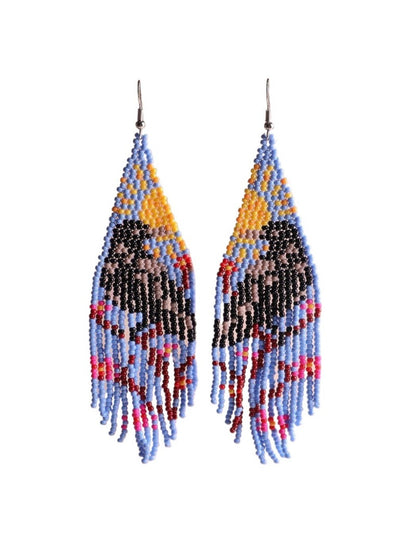 Earwish - Boho Beaded Tassel Earrings - Colorful &amp; Unique