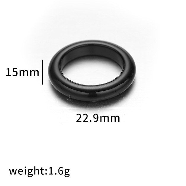 Simple Natural Stone Single Rings