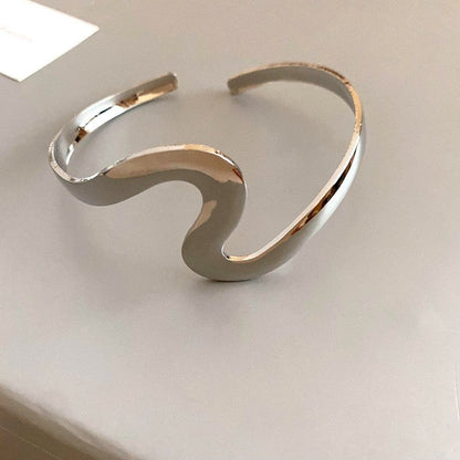 Metal Wave Open Bracelet