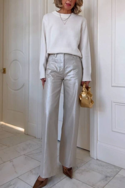 Pistola Tate High-Rise Bowed Wide-Leg Jeans