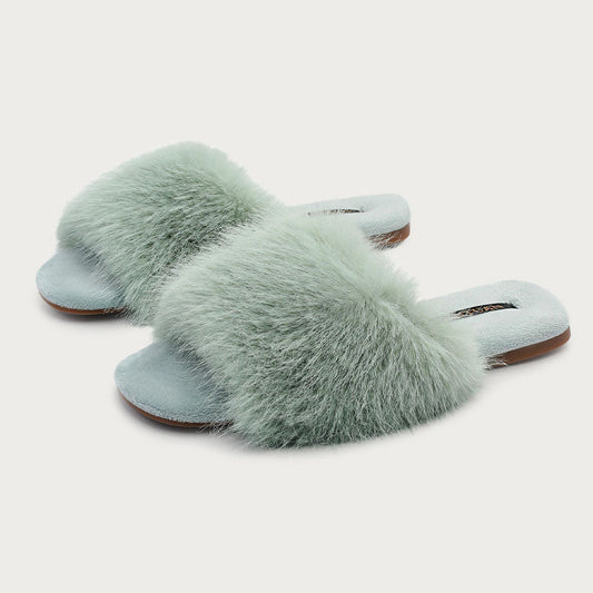 Fuzzy Faux Fur Warm Non-Slip Indoor Slippers