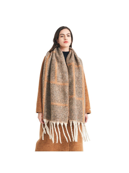Scarvii - Winter Tassel Plaid Jacquard Scarf