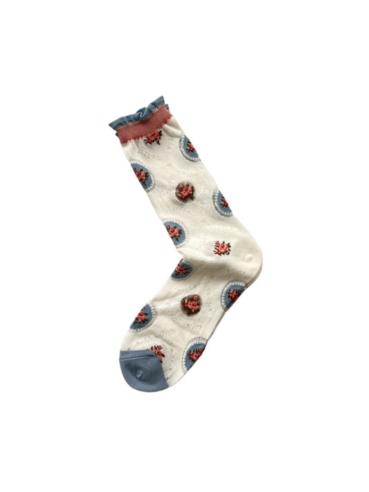 Rufia - Floral Lace Socks - Japanese Style