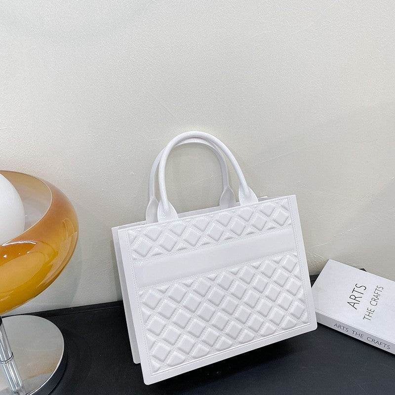 Large Capacity Solid Color Tote Handbag