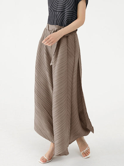 Wide Leg Loose Drawstring Pleated Tiered Casual Pants Bottoms