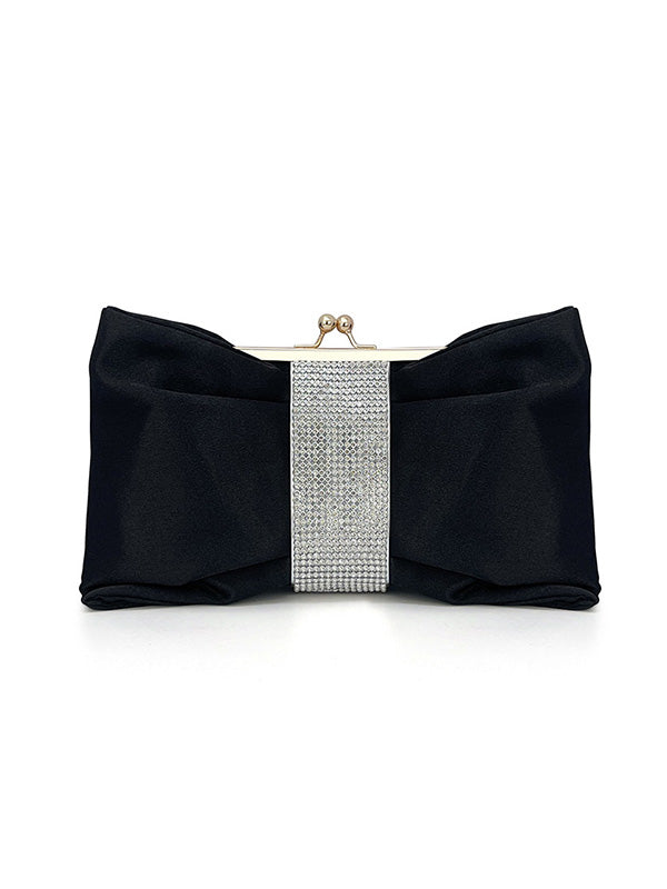 Chains Contrast Color Pleated Split-Joint Evening Bags&Clutches