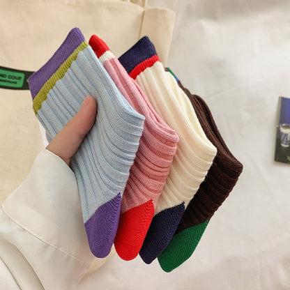 Rufia - Color-Block Textured Socks - Stylish &amp; Soft