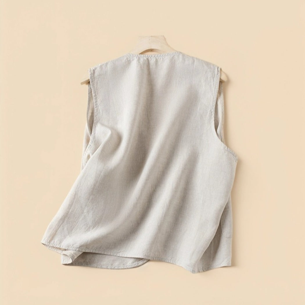 Crosa - Solid Color Sleeveless Vest – Minimalist Summer Layer