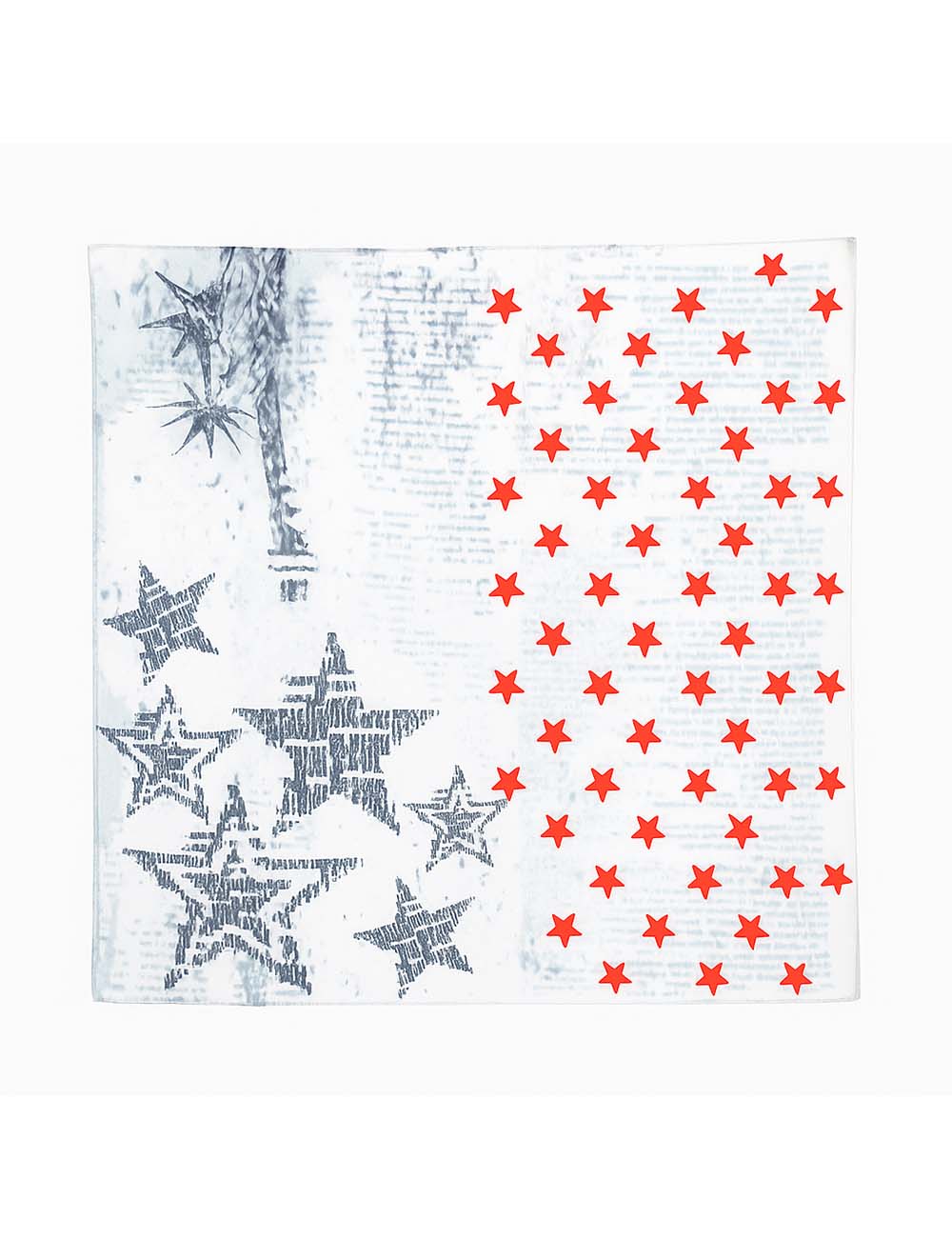 Retro Star Colorful Print Square Scarf