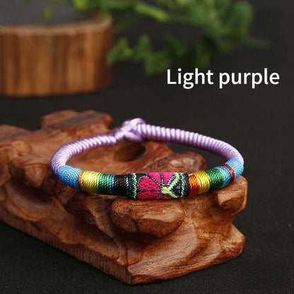 New Featured Handwoven Bracelet With Ethnic Style Embroidery Colorful Thread Bracelet For Men And Women