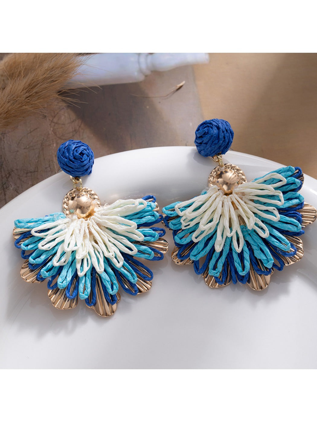 Earwish - Boho Woven Flower Earrings