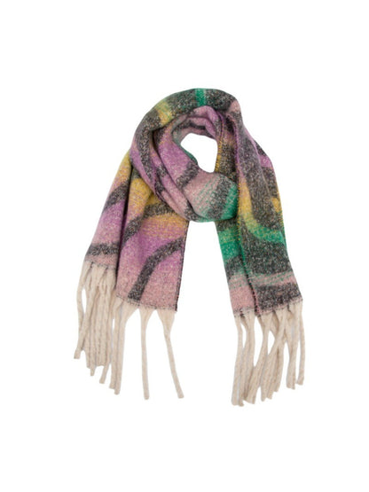 Scarvii - Winter Tassel Scarf with Colorful Wavy Jacquard