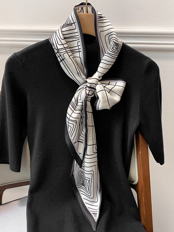 Normcore Geometry Simple Hair Band&Silk Scarf