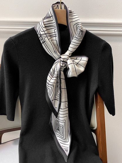Normcore Geometry Simple Hair Band&Silk Scarf