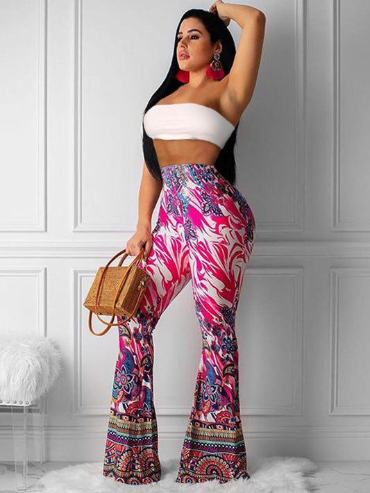 Fashion Pattern Printed Women'S Bootcut Pants