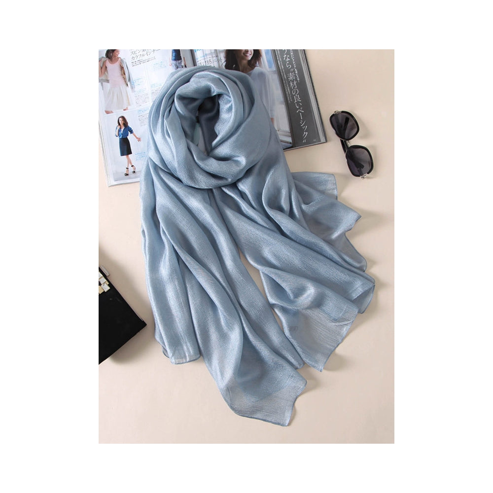 Casual Solid Color Keep Warm Sun Protection Silk Shawl&Scarf