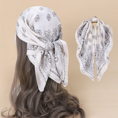 Scarvii - Solid Color Paisley Square Scarf