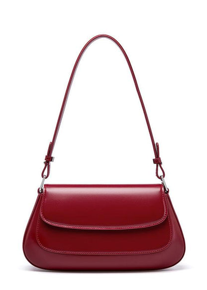 High Grade Leather Shoulder Bag With Dual Flap