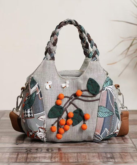 Handmade Woven Patchwork Casual Canvas Tote Bag
