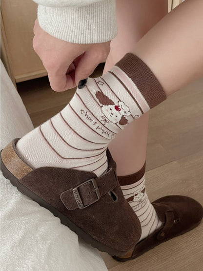 Rufia - Cute Cartoon Dog Women’s Mid-calf Socks