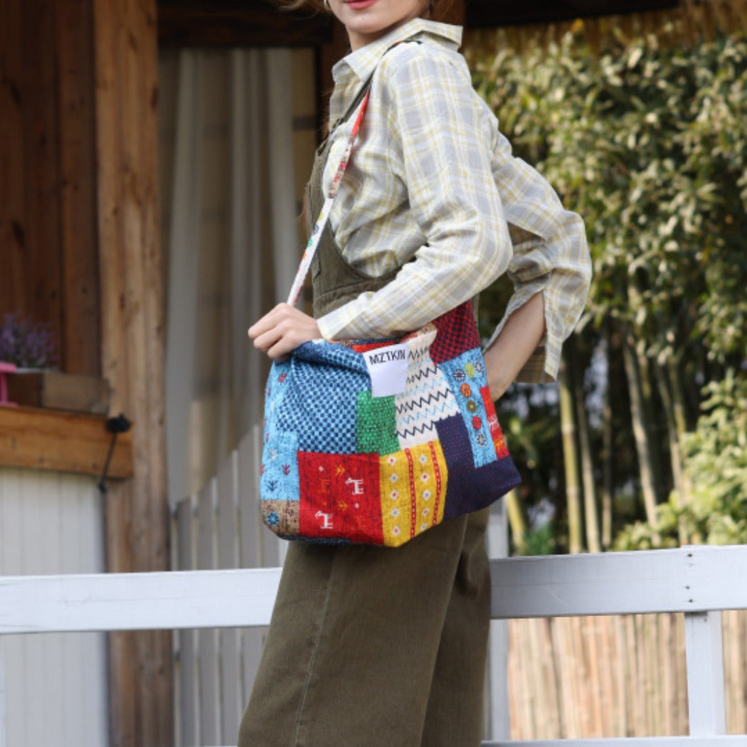 Cosbai - Patchwork Crossbody Bag - Large &amp; Unique