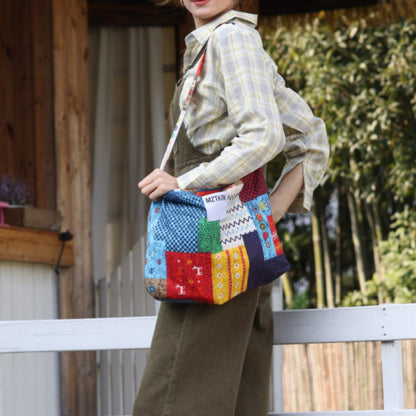 Cosbai - Patchwork Crossbody Bag - Large &amp; Unique