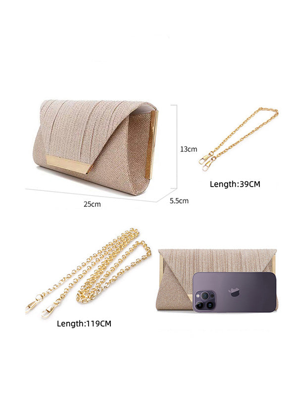 Chains Contrast Color Sequined Split-Joint Evening Bags&Clutches