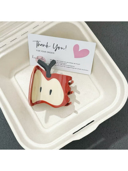 Beau - Red Apple-shaped Hair Clip of Cute &amp; Playful Style