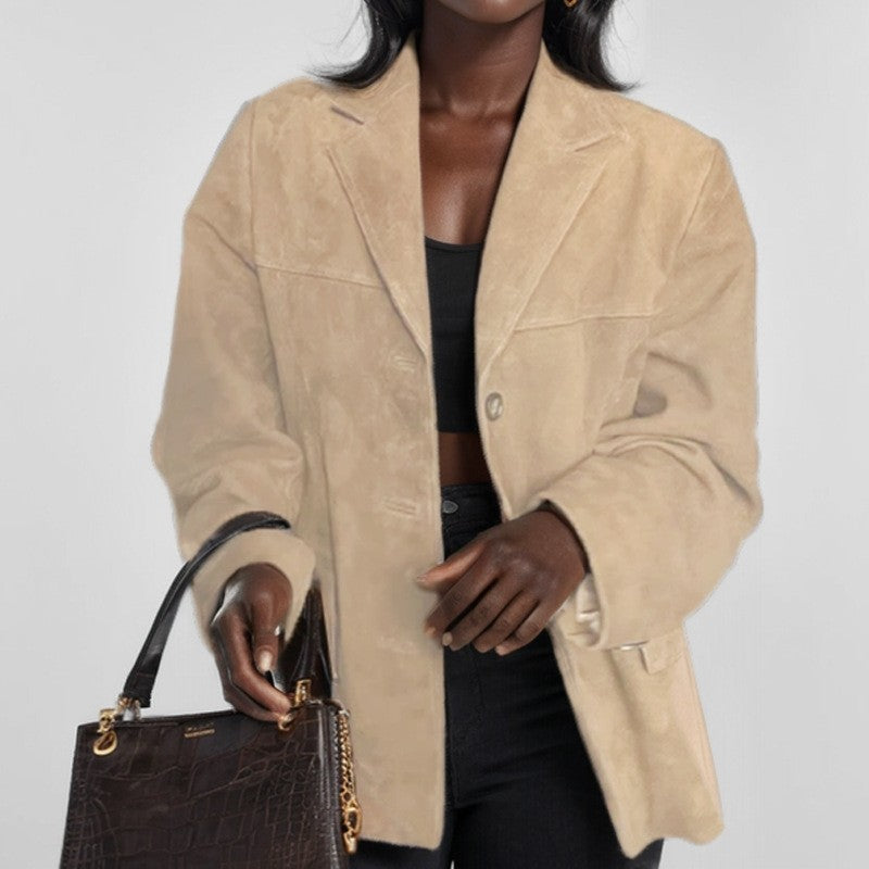 Vintage Loose Fit Long Sleeve Blazer Jacket Coat