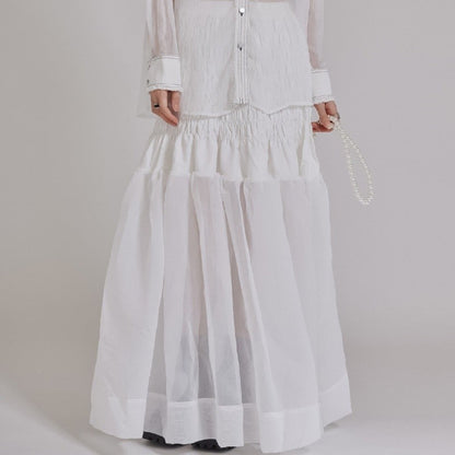 High-Waisted Pleated A-Line Dress