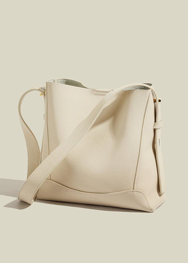Commuter Bucket Bag Genuine Leather Minimalist Design