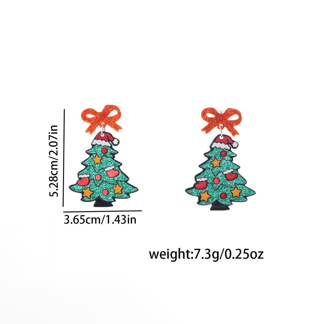 Earwish - Christmas Tree Tassel Earrings - Playful Sparkle