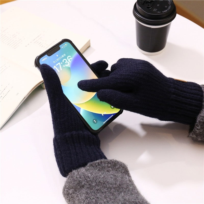 Men's Fleece Touchscreen Knit Gloves