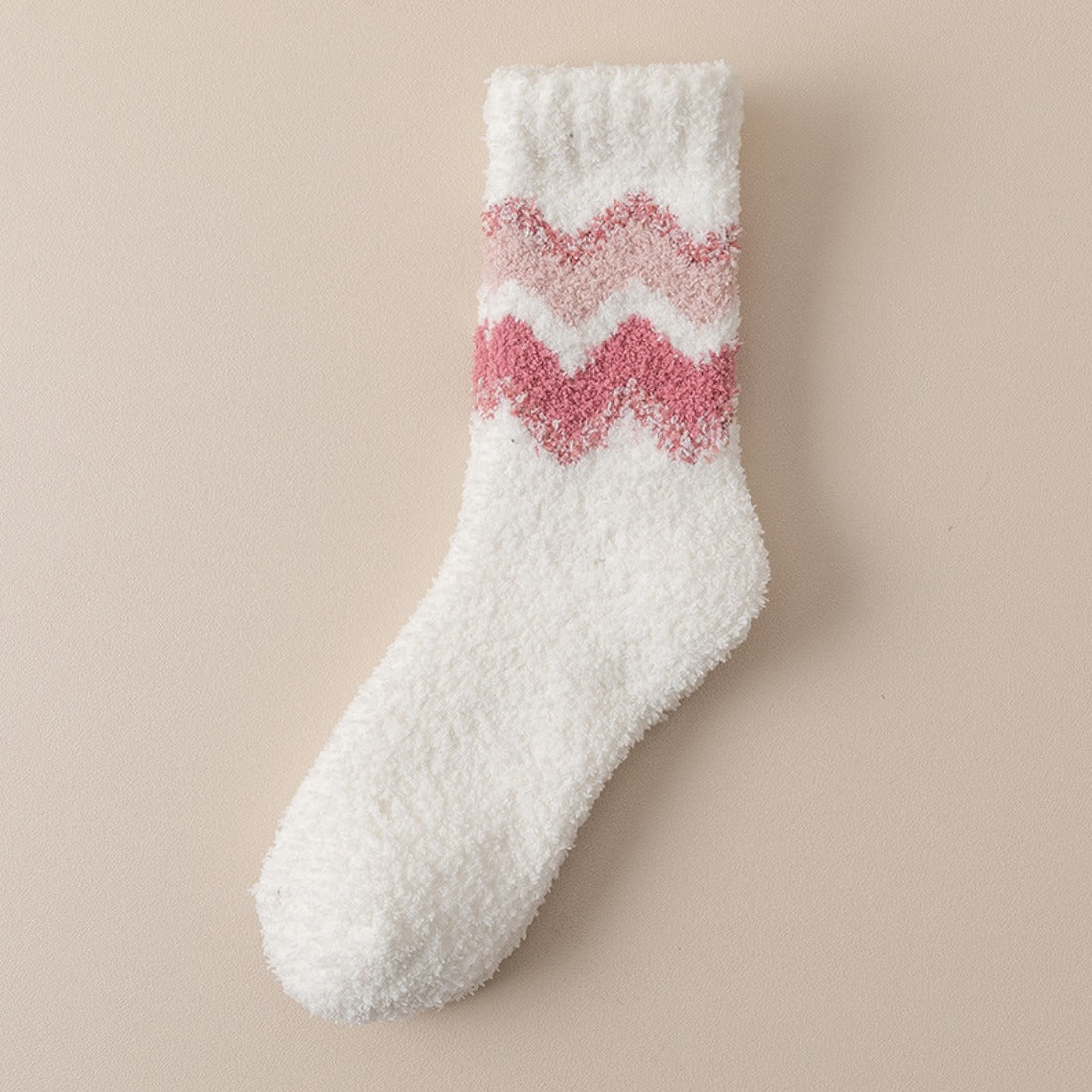 Rufia - Wavy Pattern Coral Fleece Socks