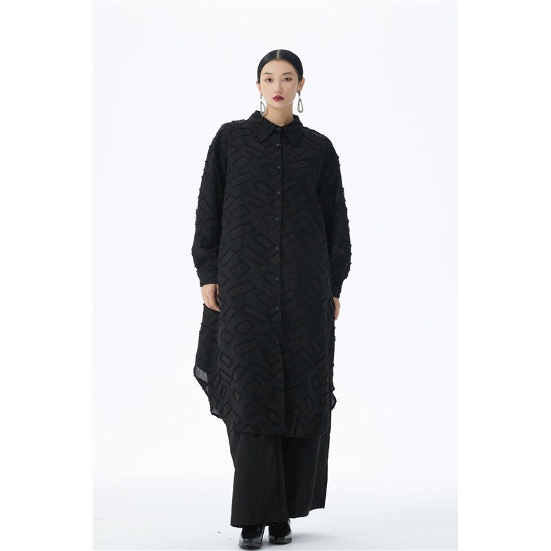 Vintage Jacquard Long Coat