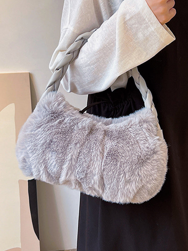 Pleated Split-Joint Woven Bags Handbags