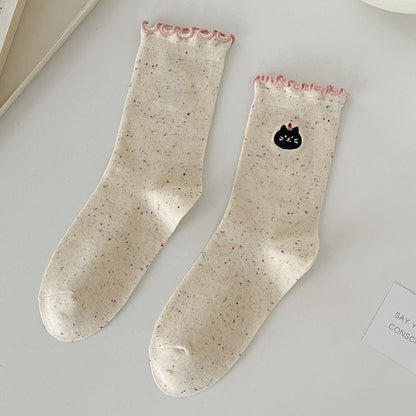 Rufia - Embroidered Animal Crew Socks