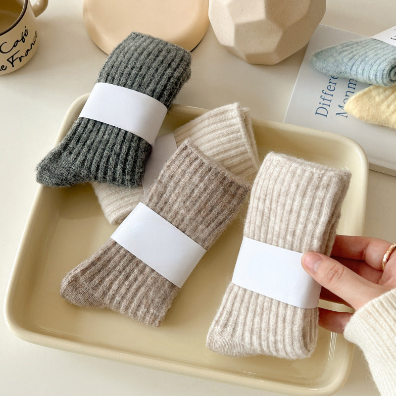 Rufia - 5-Pair Set of Solid Color Wool-Blend Socks