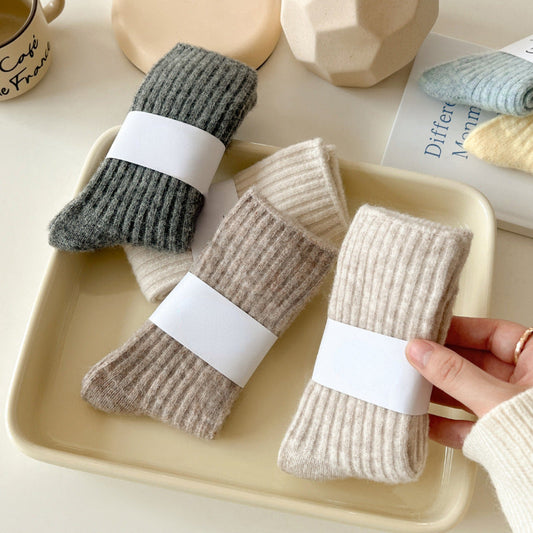 Rufia - 5-Pair Set of Solid Color Wool-Blend Socks