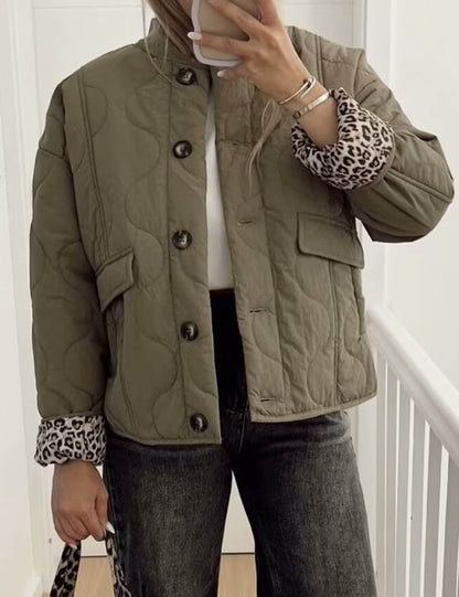 Casual Quilted Button Down Padded Coat