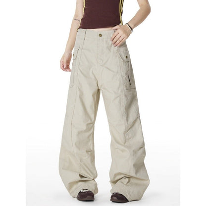 Distressed Washed Cargo Pants Unisex Vintage Style