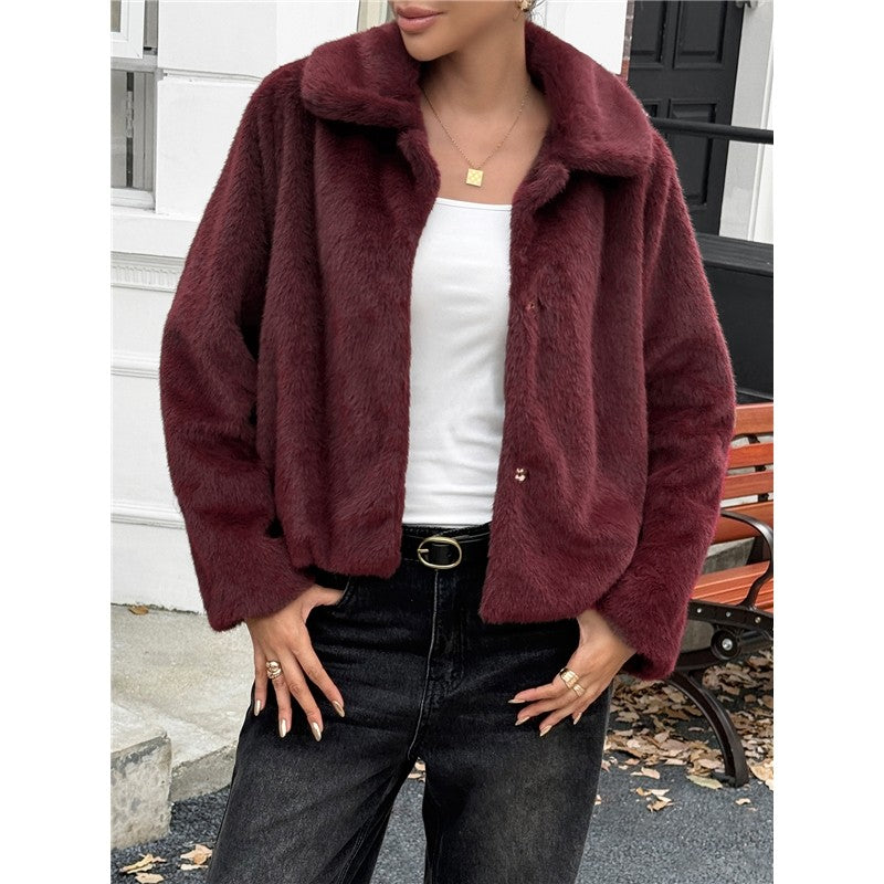 Solid Color Long Sleeve Sweater Coat