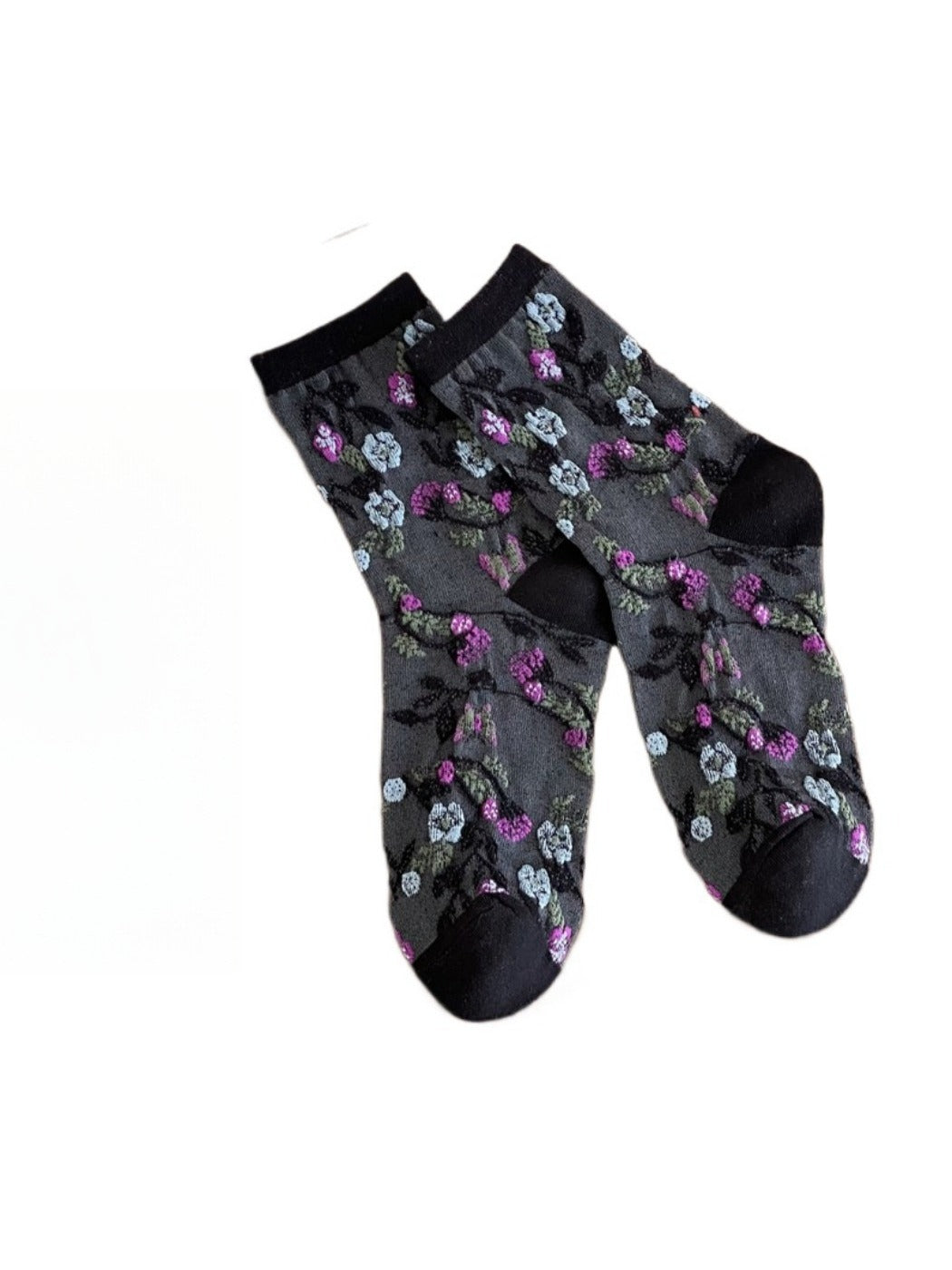 Rufia - Simple Flower Mid-Calf Socks - Chic &amp; Sweet