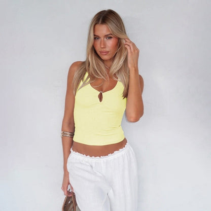 Metal Buckle Hollow Out Necklace Vest