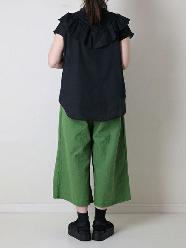 Leisure Fashion Wide Leg Loose Elasticity Solid Color Casual Pants Bottoms