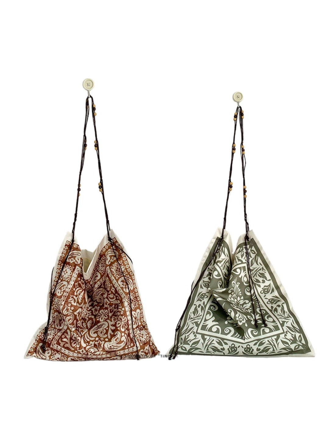 Cosbai - Boho Shoulder Bag Featuring Dual-sided Prints